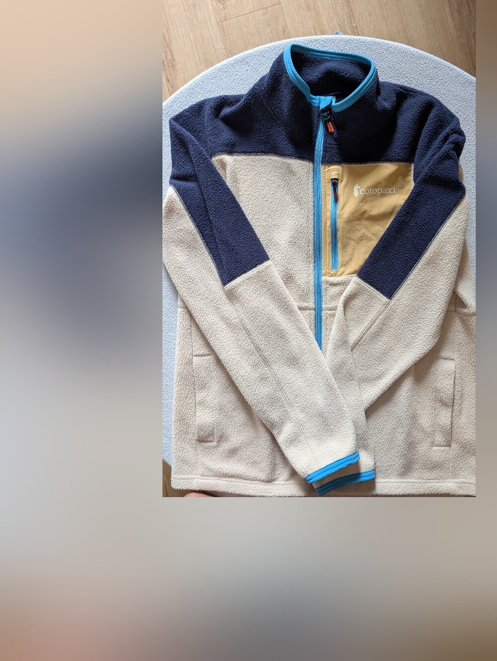 cotopaxi Men’s Zip Fleece Jacket - Cream, Navy & Yellow
